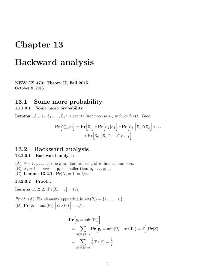 chapter 13 backward analysis