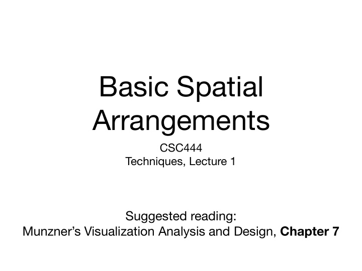 basic spatial arrangements