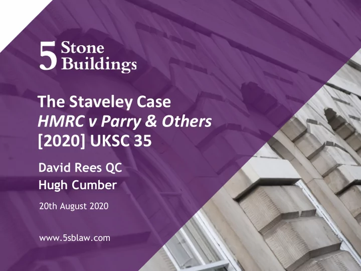 the staveley case