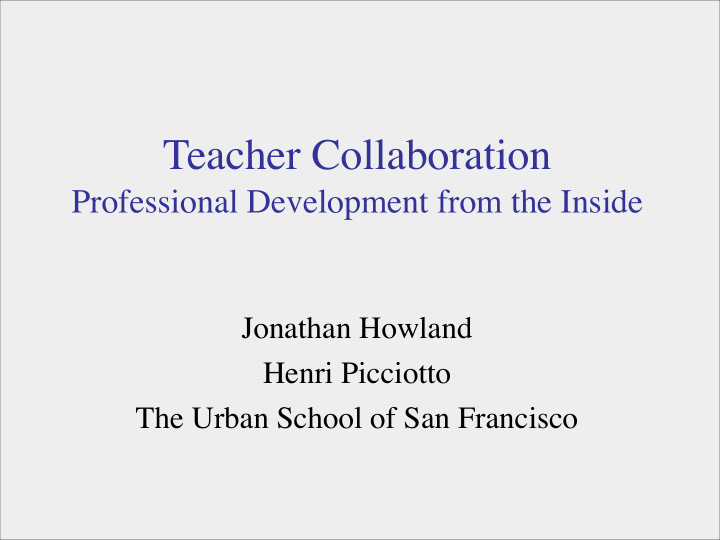 teacher collaboration