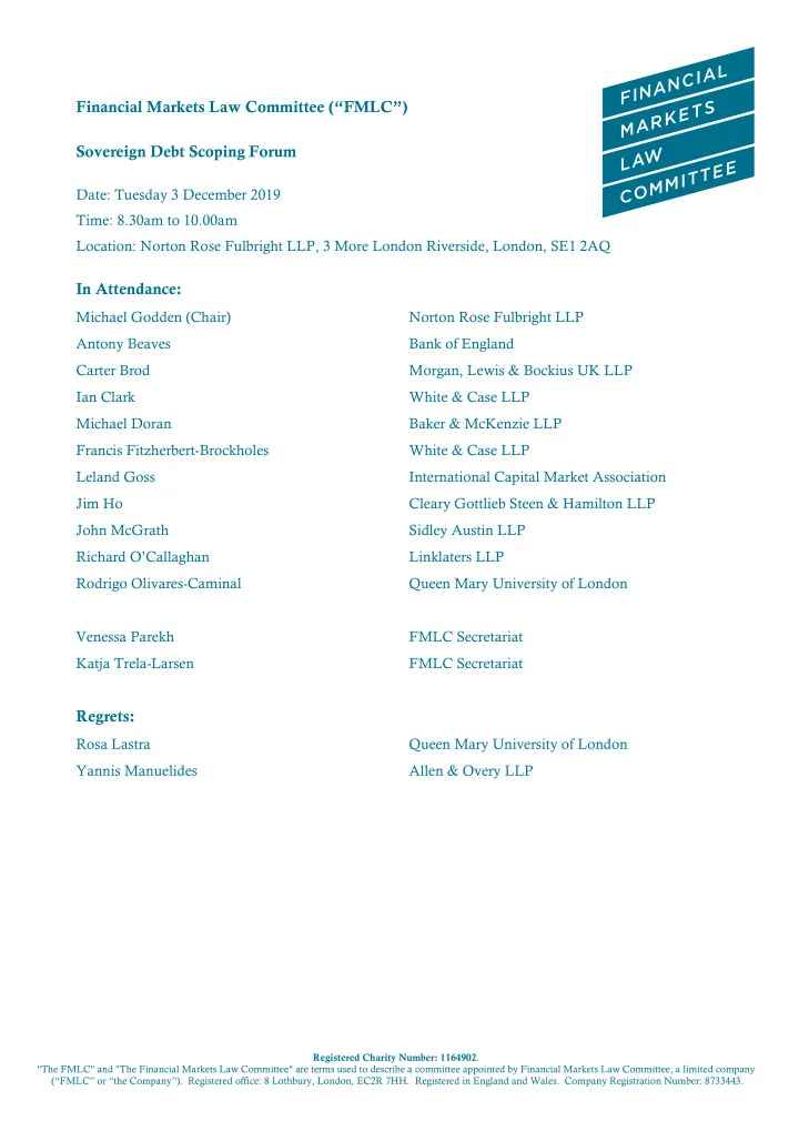 financial markets law committee fmlc sovereign debt