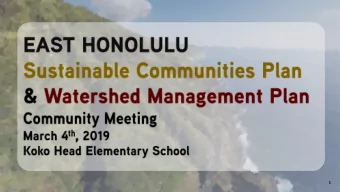 1  Agenda  Welcome &amp; Introductions  East Honolulu Sustainable Communities Plan  (EHSCP)