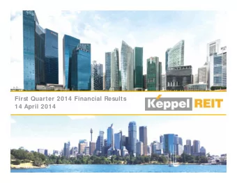 First Quarter 2014 Financial Results  14 April 2014  Important Notice