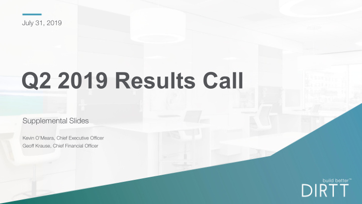 q2 2019 results call