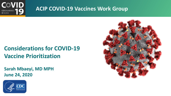 considerations for covid 19 vaccine prioritization