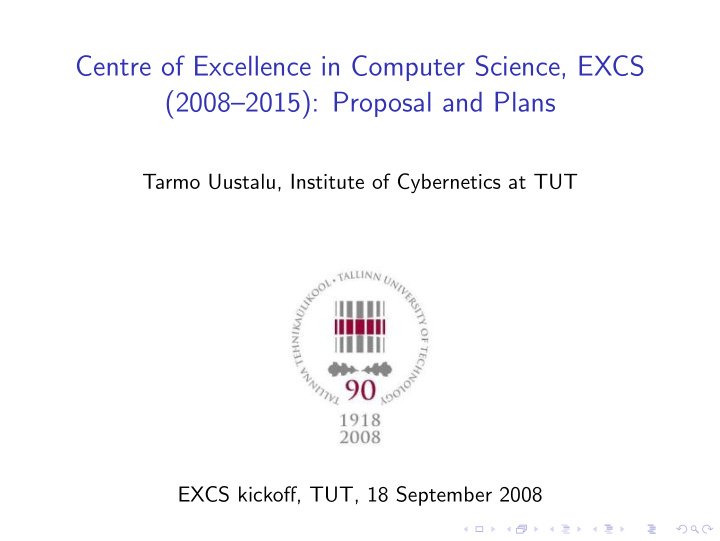 centre of excellence in computer science excs 2008 2015