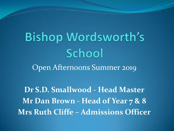 open afternoons summer 2019