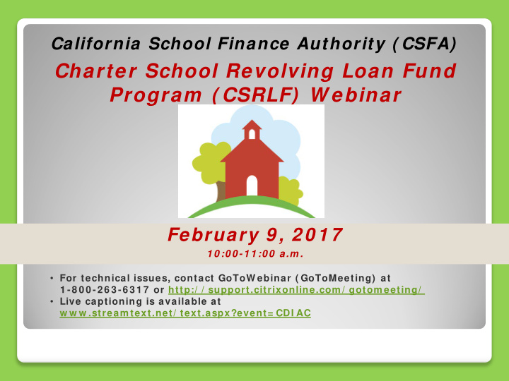 charter school revolving loan fund program csrlf w ebinar