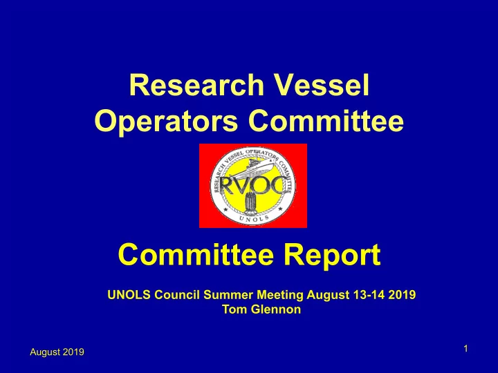 research vessel operators committee committee report