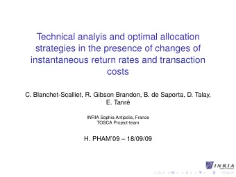 Technical analyis and optimal allocation  strategies in the presence of changes of  instantaneous