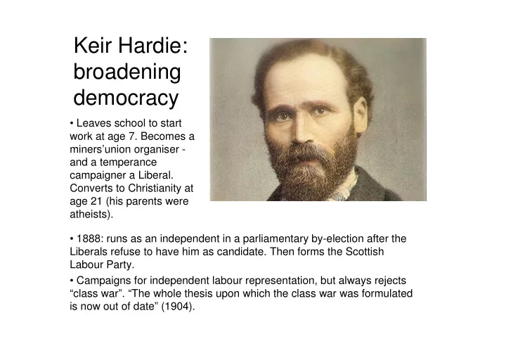keir hardie broadening democracy