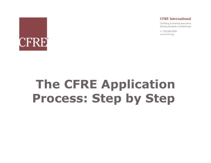 the cfre application process step by step everything you