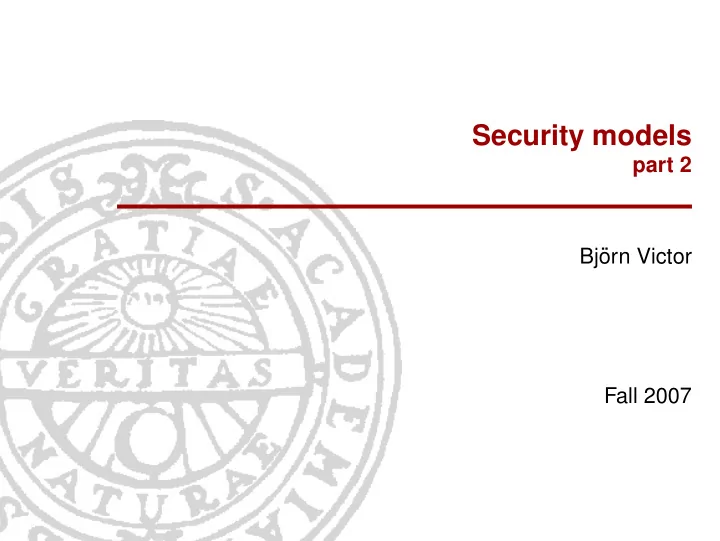 security models