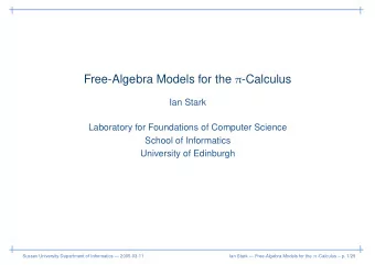 Free-Algebra Models for the  -Calculus  Ian Stark  Laboratory for Foundations of Computer Science