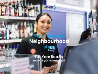 Neighbourhood  shop  Full Year Results  Important notice  This presentation has been prepared by