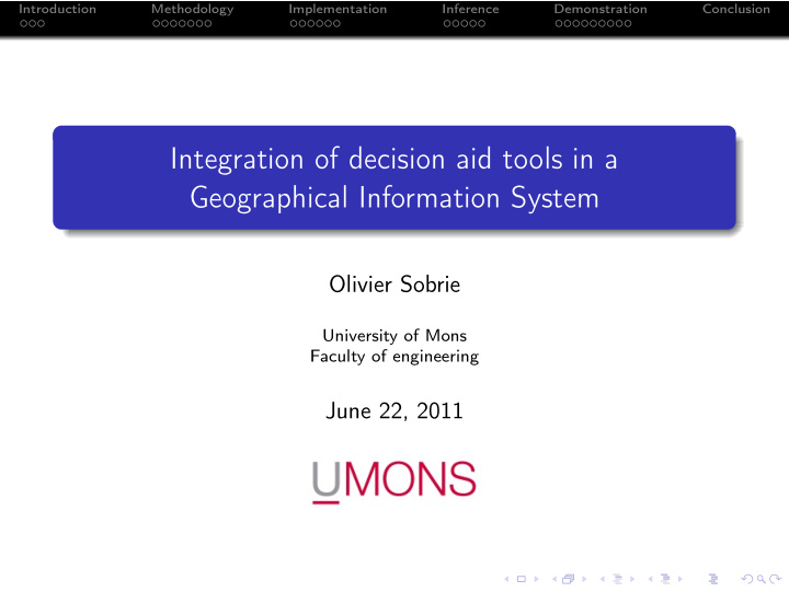 integration of decision aid tools in a geographical