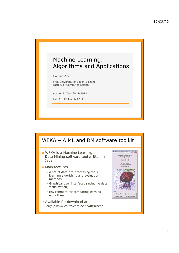 machine learning algorithms and applications