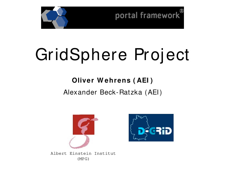 gridsphere project