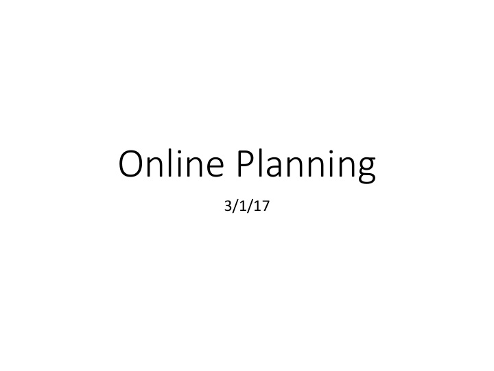 online planning
