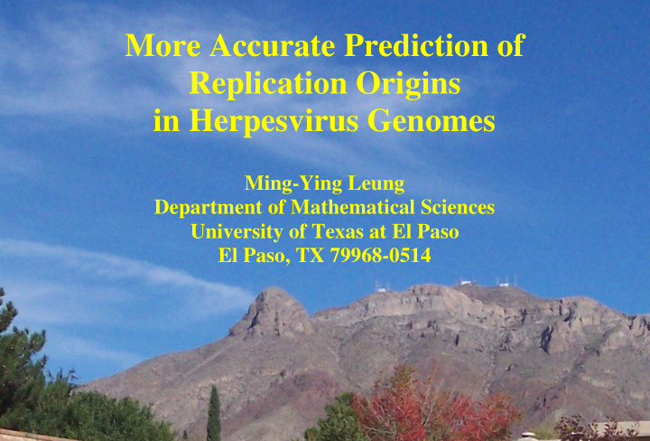 more accurate prediction of replication origins in