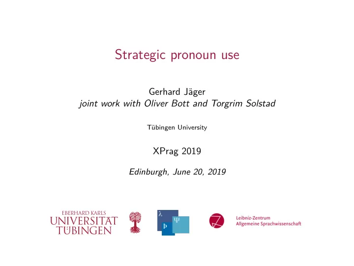 strategic pronoun use