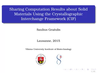 Sharing Computation Results about Solid  Materials Using the Crystallographic  Interchange