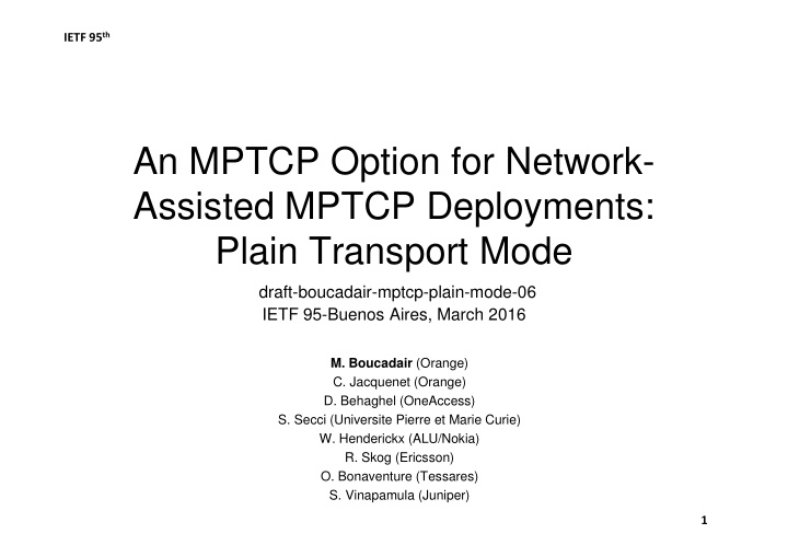 an mptcp option for network assisted mptcp deployments