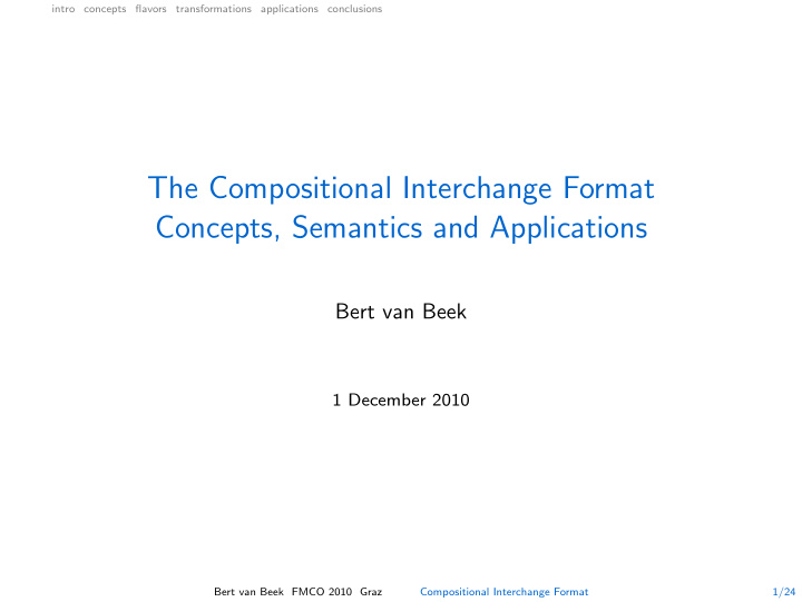 the compositional interchange format concepts semantics