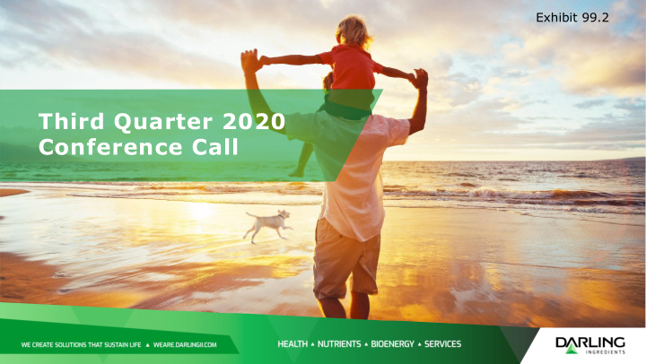 third quarter 2020 conference call safe harbor statement