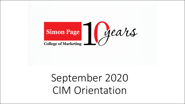 september 2020 cim orientation introduction