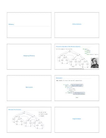 Announcements  Efficiency  Recursive Computation of the Fibonacci Sequence  Our first example of