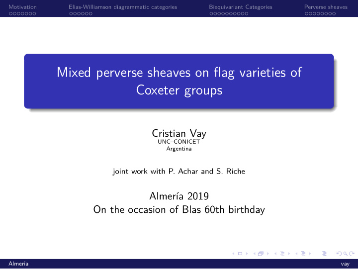 mixed perverse sheaves on flag varieties of coxeter groups