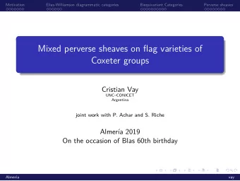 Mixed perverse sheaves on flag varieties of  Coxeter groups  Cristian Vay  UNCCONICET  Argentina