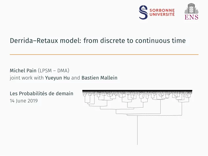 derrida retaux model from discrete to continuous time