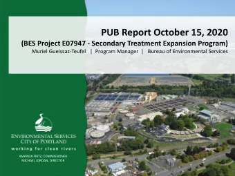PUB Report October 15, 2020  (BES Project E07947 - Secondary Treatment Expansion Program)  Muriel
