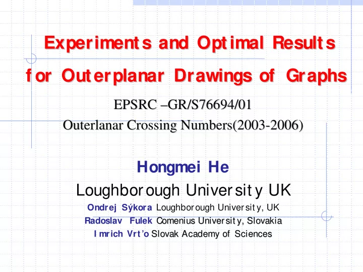 experiments and optimal results experiments and optimal