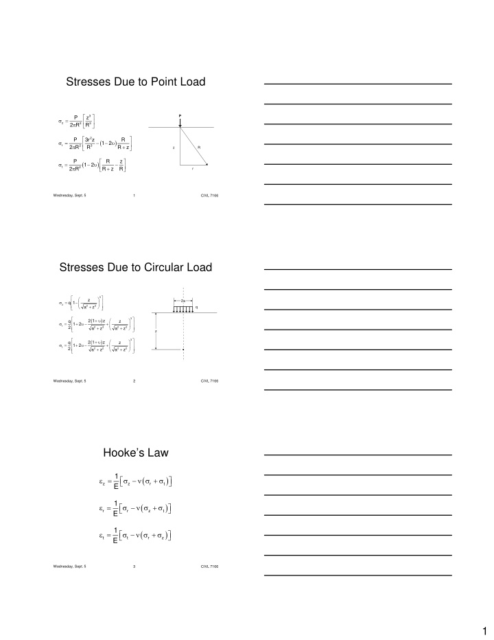 stresses due to point load