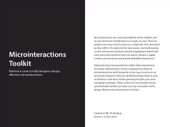 Microinteractions  users have with interfaces that can inform, enhance, supply  context, prevent