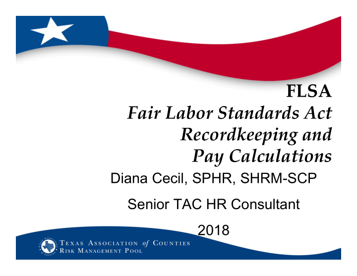 flsa fair labor standards act recordkeeping and pay