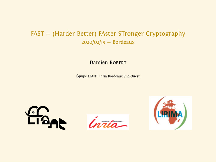 fast harder better faster stronger cryptography