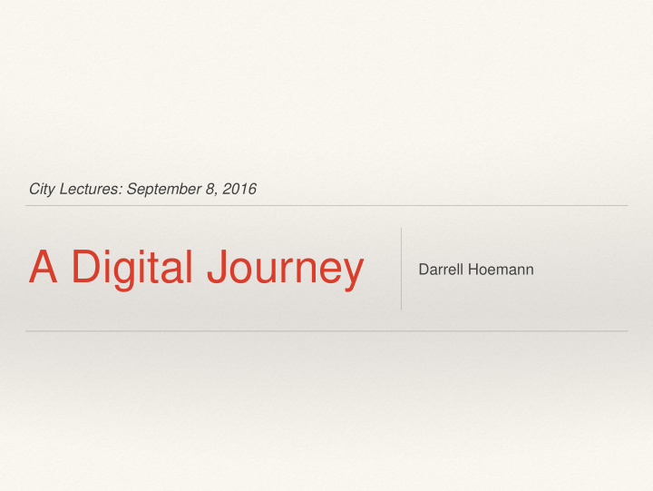 a digital journey