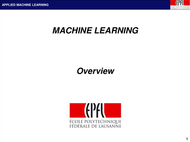 machine learning