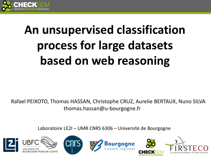 an unsupervised classification process for large datasets