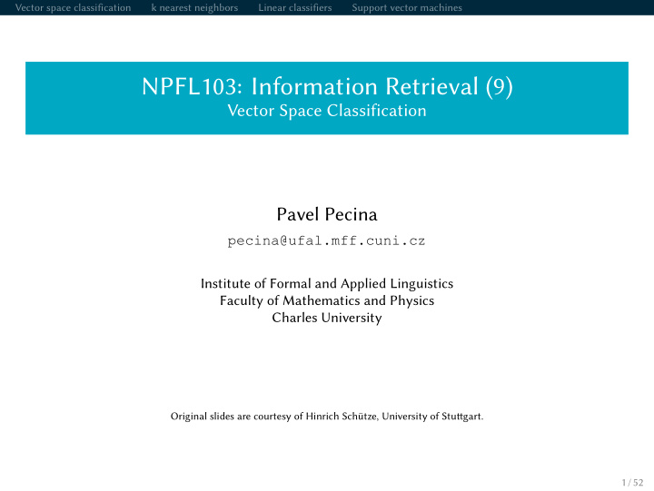 npfl103 information retrieval 9