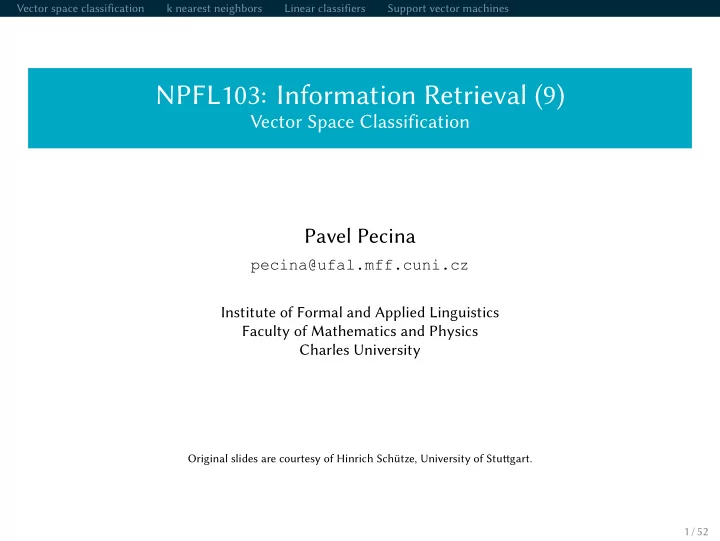 npfl103 information retrieval 9