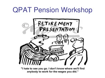 QPAT Pension Workshop  Names You Should Know  Retraite Qubec  merged administrative  body