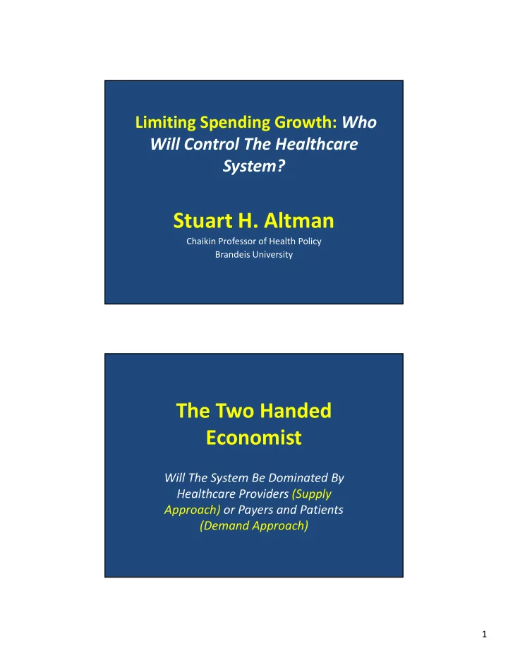 stuart h altman