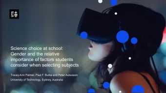 Science choice at school:  Gender and the relative  importance of factors students  consider when