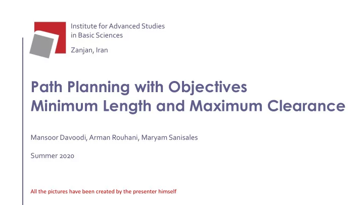 path planning with objectives