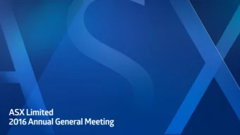 1  Chairmans Address  Rick Holliday-Smith  Chairman  Pleasing overall performance in FY16  up